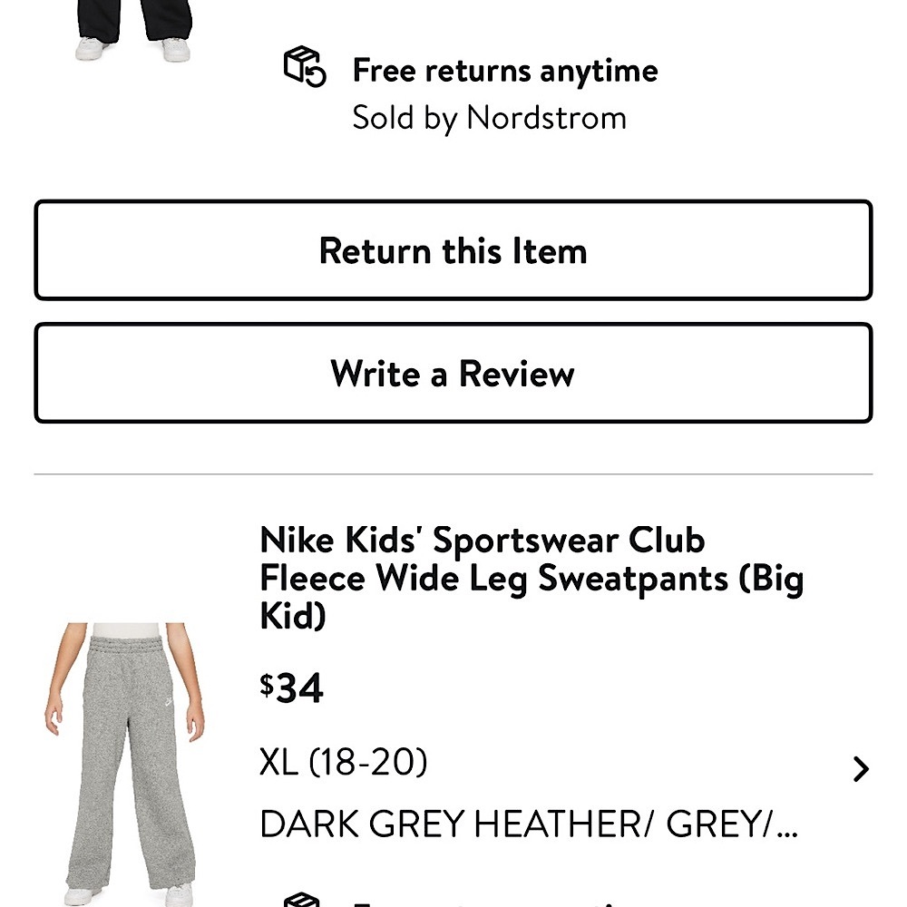 Nike Kids' Dark Grey Heather Sweatpants